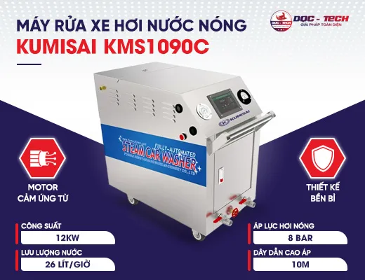 Máy rửa xe hơi nước nóng Kumisai KMS1090C