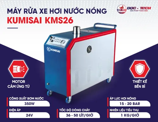 Máy rửa xe hơi nước nóng Kumisai KMS26