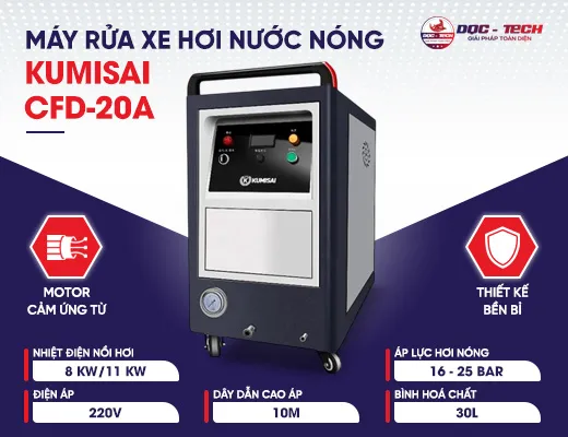 Máy rửa xe hơi nước nóng Kumisai CFD-20A