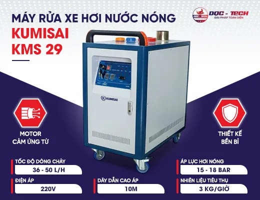Máy rửa xe hơi nước nóng Kumisai KMS 29