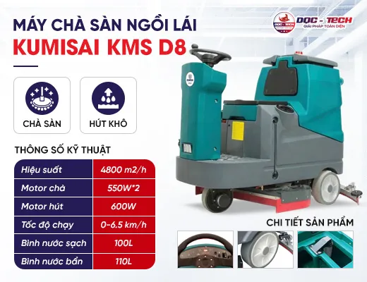 Máy chà sàn ngồi lái Kumisai KMS D8