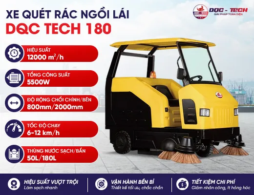 Xe quét rác ngồi lái DQC Tech 180