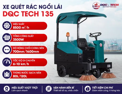 Xe quét rác ngồi lái DQC Tech 135