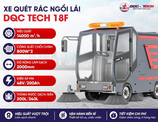 Xe quét rác ngồi lái DQC Tech 18F