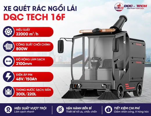 Xe quét rác ngồi lái DQC Tech 16F