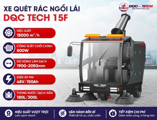 Xe quét rác ngồi lái DQC Tech 15F