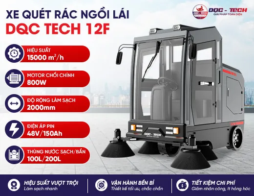 Xe quét rác ngồi lái DQC Tech 12F