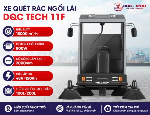 Xe quét rác ngồi lái DQC Tech 11F