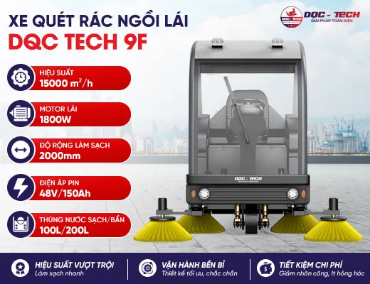 Xe quét rác ngồi lái DQC Tech 9F