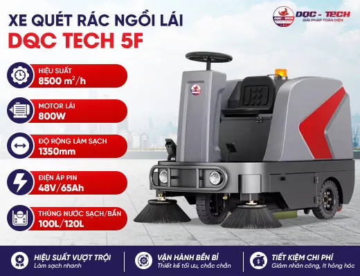 Xe quét rác ngồi lái DQC Tech 5F