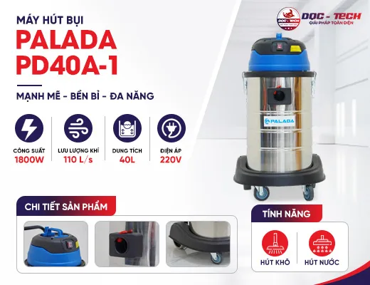 Máy hút bụi nhà xưởng Palada PD40A-1