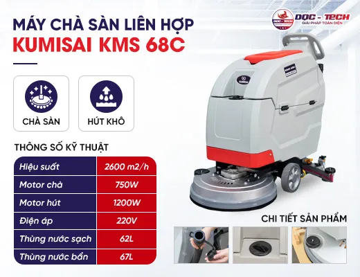 Máy chà sàn liên hợp Kumisai KMS 68C