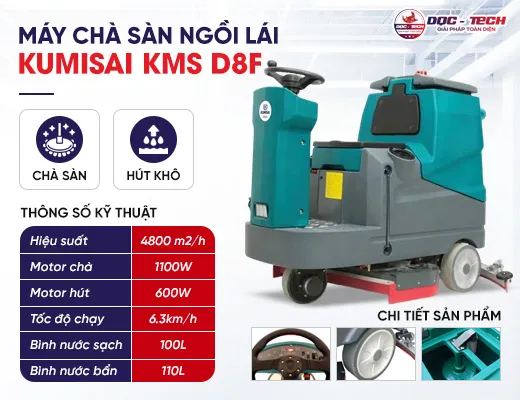 Máy chà sàn ngồi lái Kumisai KMS D8F