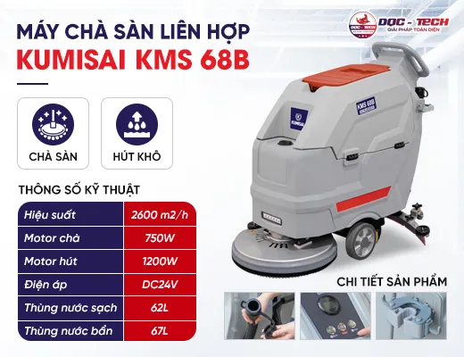 Máy chà sàn công nghiệp liên hợp Kumisai KMS 68B