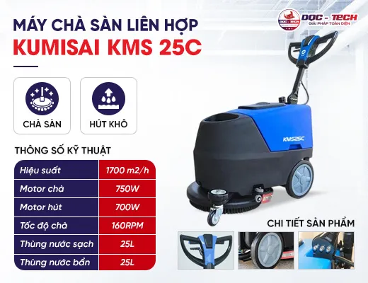 Máy chà sàn liên hợp Kumisai KMS25C