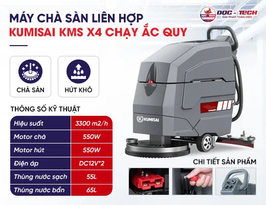 Máy chà sàn Kumisai KMS-X4 chạy ắc quy