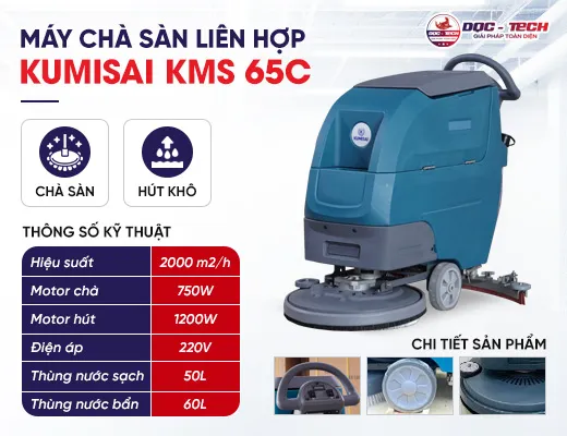 Máy chà sàn công nghiệp liên hợp Kumisai KMS 65C