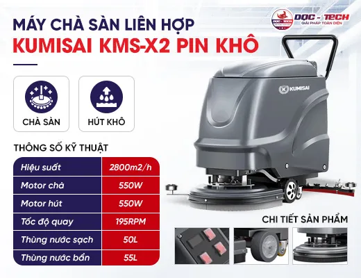 Máy chà sàn liên hợp Kumisai KMS-X2 pin khô