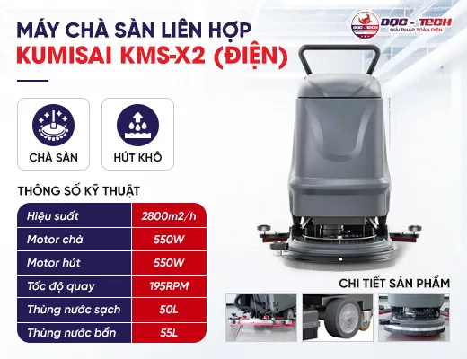 Máy chà sàn liên hợp Kumisai KMS-X2 chạy điện