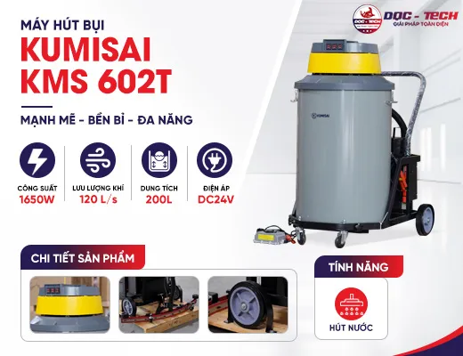 Máy hút bụi ướt công nghiệp Kumisai KMS 602T