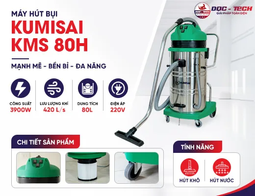 Máy hút bụi công nghiệp Kumisai KMS80H-Hepa