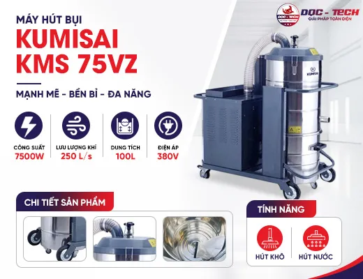 Máy hút bụi 3 pha Kumisai KMS 75VZ