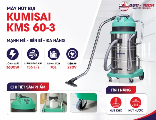 Máy hút bụi công nghiệp Kumisai KMS 60-3