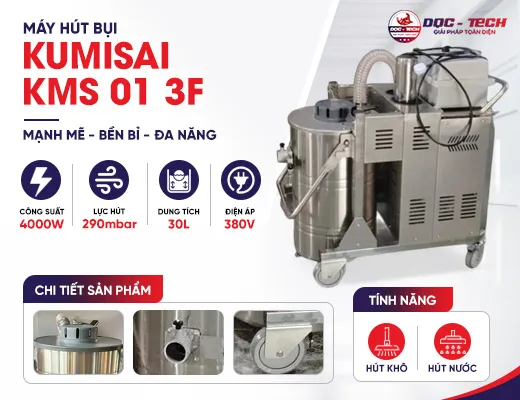 Máy hút bụi công nghiệp chịu nhiệt Kumisai KMS 01-3F
