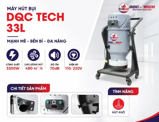 Máy hút bụi công nghiệp DQC Tech 33L