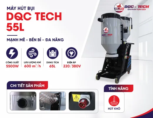 Máy hút bụi công nghiệp DQC Tech 55L