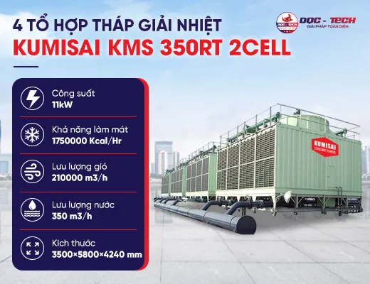 4 tổ hợp tháp giải nhiệt Kumisai KMS 350RT 2Cell