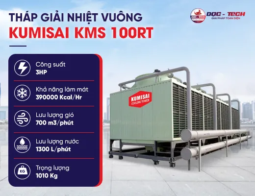 Tháp giải nhiệt vuông Kumisai KMS 100RT