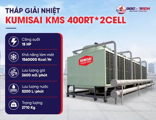 Tháp giải nhiệt Kumisai KMS 400RT*2cell