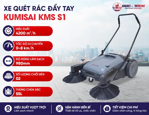 Xe quét rác đẩy tay mini Kumisai KMS S1