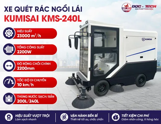Xe quét rác ngồi lái Kumisai KMS - 240L