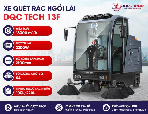 Xe quét rác ngồi lái DQC Tech 13F