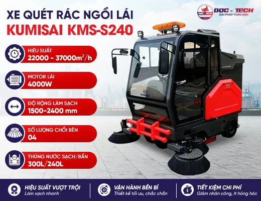 Xe quét rác ngồi lái Kumisai KMS - S240