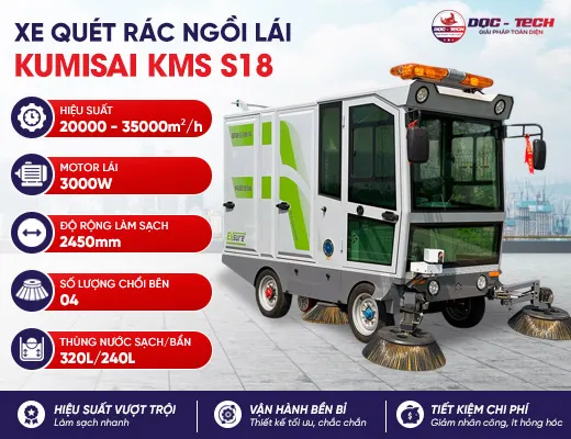 Xe quét rác ngồi lái Kumisai KMS S18