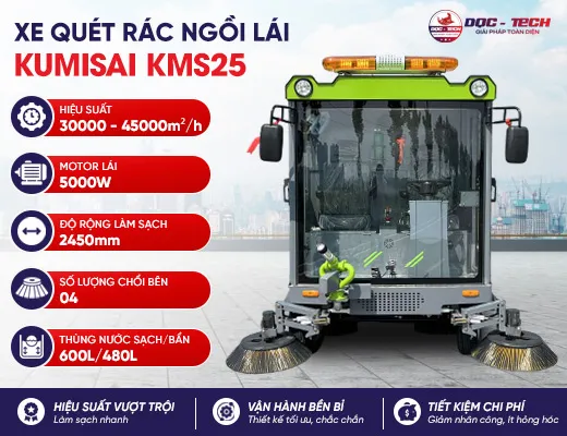 Xe quét rác ngồi lái Kumisai KMS25