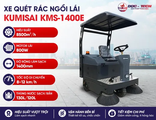 Xe quét rác ngồi lái Kumisai KMS-1400E