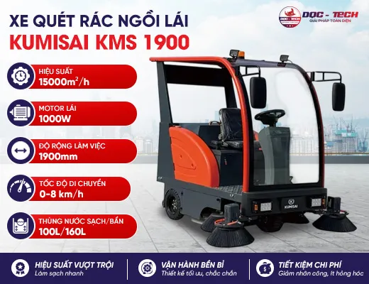 Xe quét rác nhà xưởng Kumisai KMS-1900