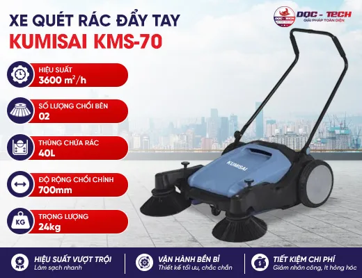 Xe quét rác đường đẩy tay Kumisai KMS-70