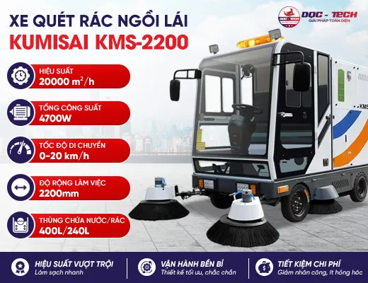 Xe quét rác ngồi lái Kumisai KMS-2200