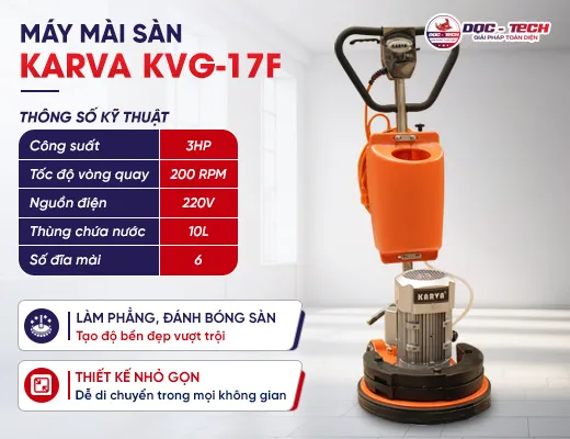 Máy mài sàn tạ công nghiệp Karva KVG-17F