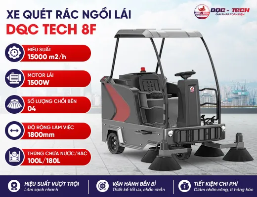 Xe quét rác ngồi lái DQC Tech 8F