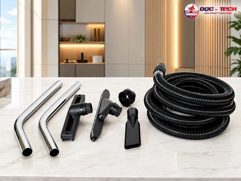 Phụ kiện máy hút bụi nhà xưởng TopClean TC 90S đầy đủ