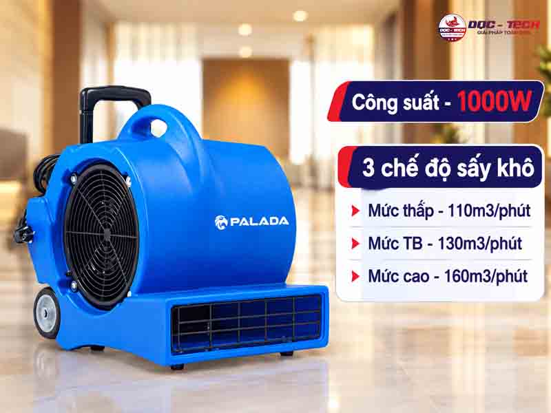 Quạt thổi khô sàn Palada HC 535 gồm 3 chế độ sấy khô