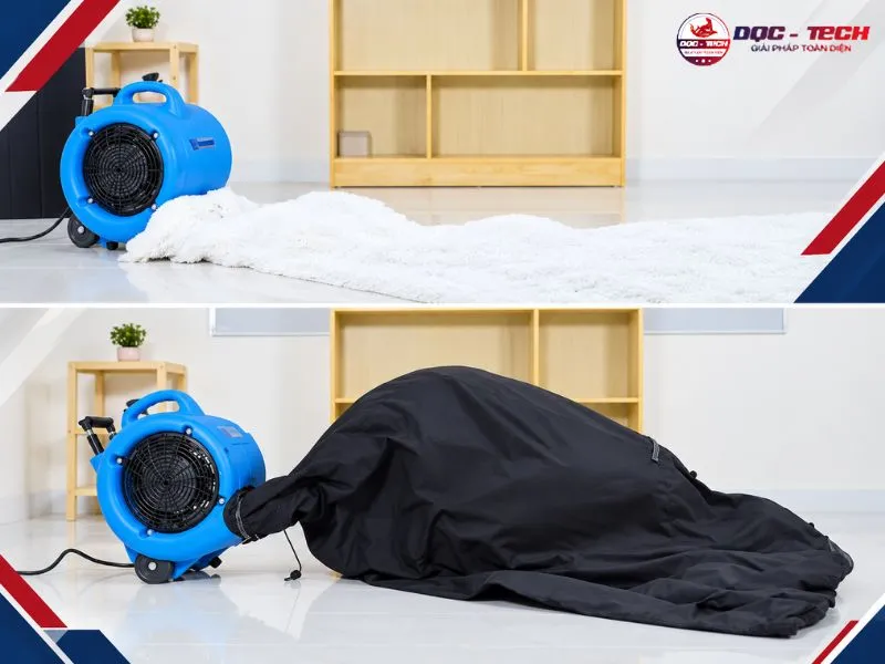 Cần kiểm tra nguồn điện, motor khi máy thổi thảm sàn bị yếu
