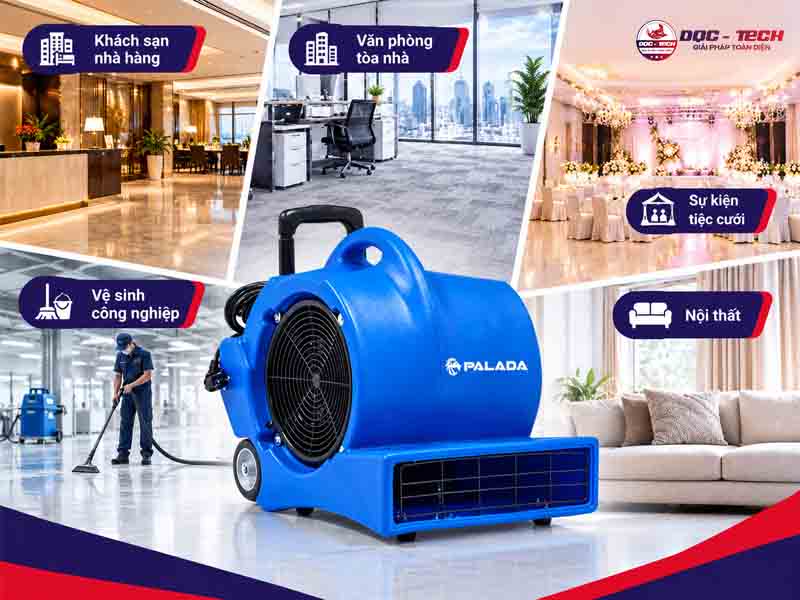 quạt thổi thảm công nghiệp Palada HC 535 được ứng dụng rộng rãi ở nhiều nơi