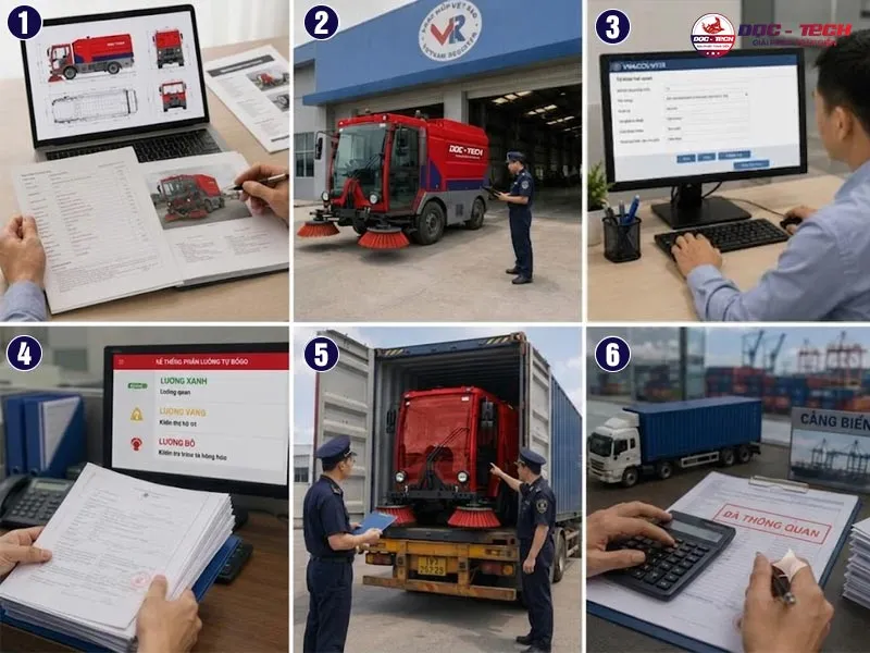 Quy trình nhập khẩu xe quét rác Quy trình nhập khẩu xe quét rác
